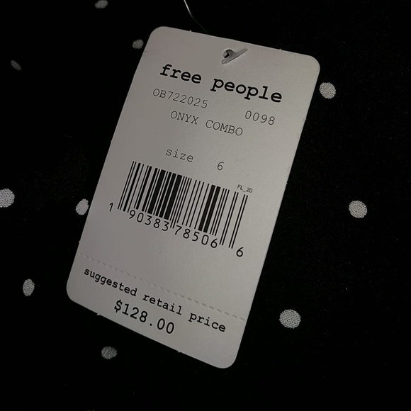 Free People All Yours Polka Dot Black White Dress - Picture 6 of 7